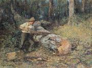 Frederick Mccubbin Sawing Timber oil painting on canvas